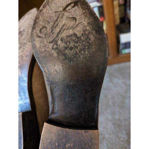 Free people Brady slip on taupe leather pointed toe loafer euc sz 7 - Picture 5 of 7